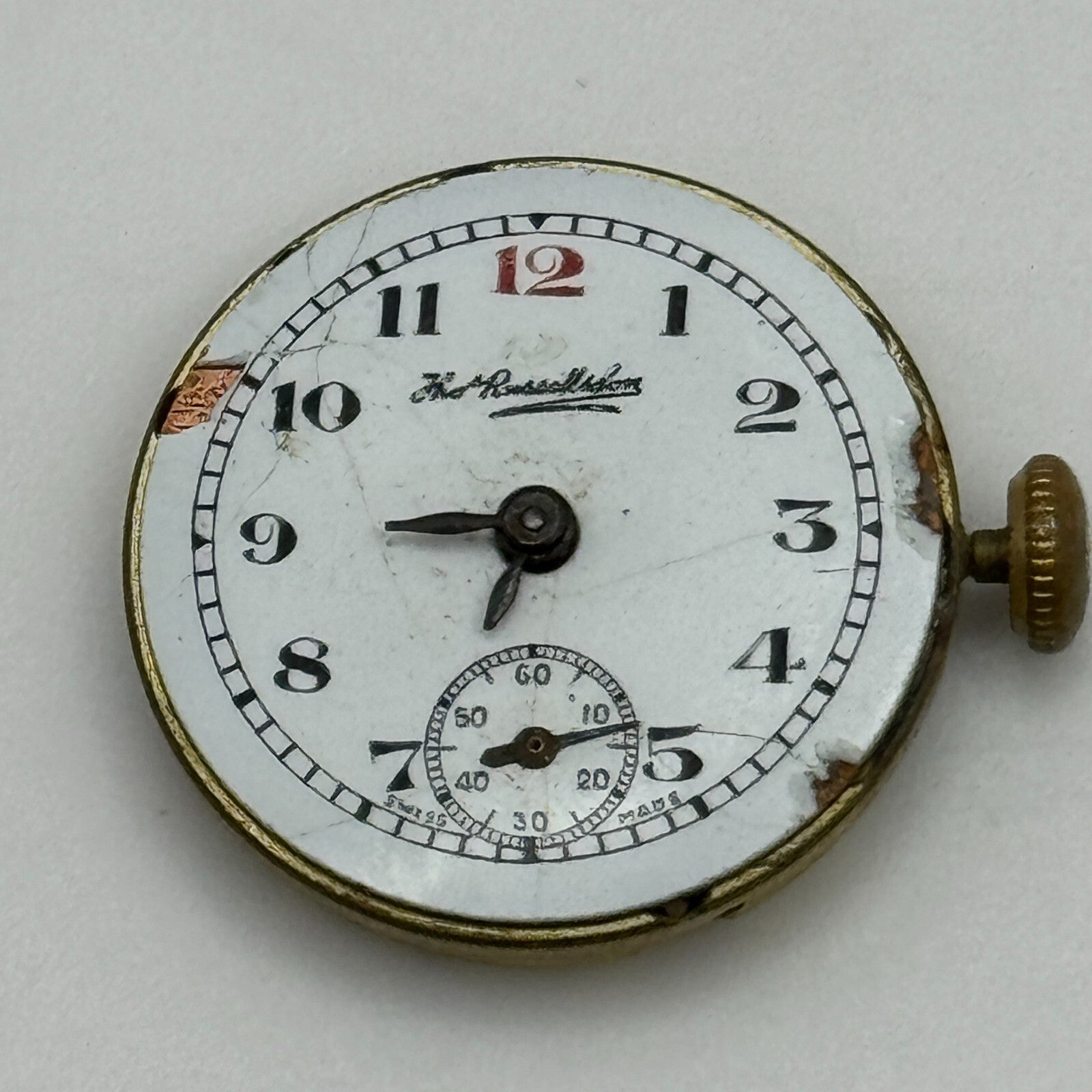 19.7mm Thomas Russell & Son Revue Manual Wind Watch Movement Swiss Vintage PARTS