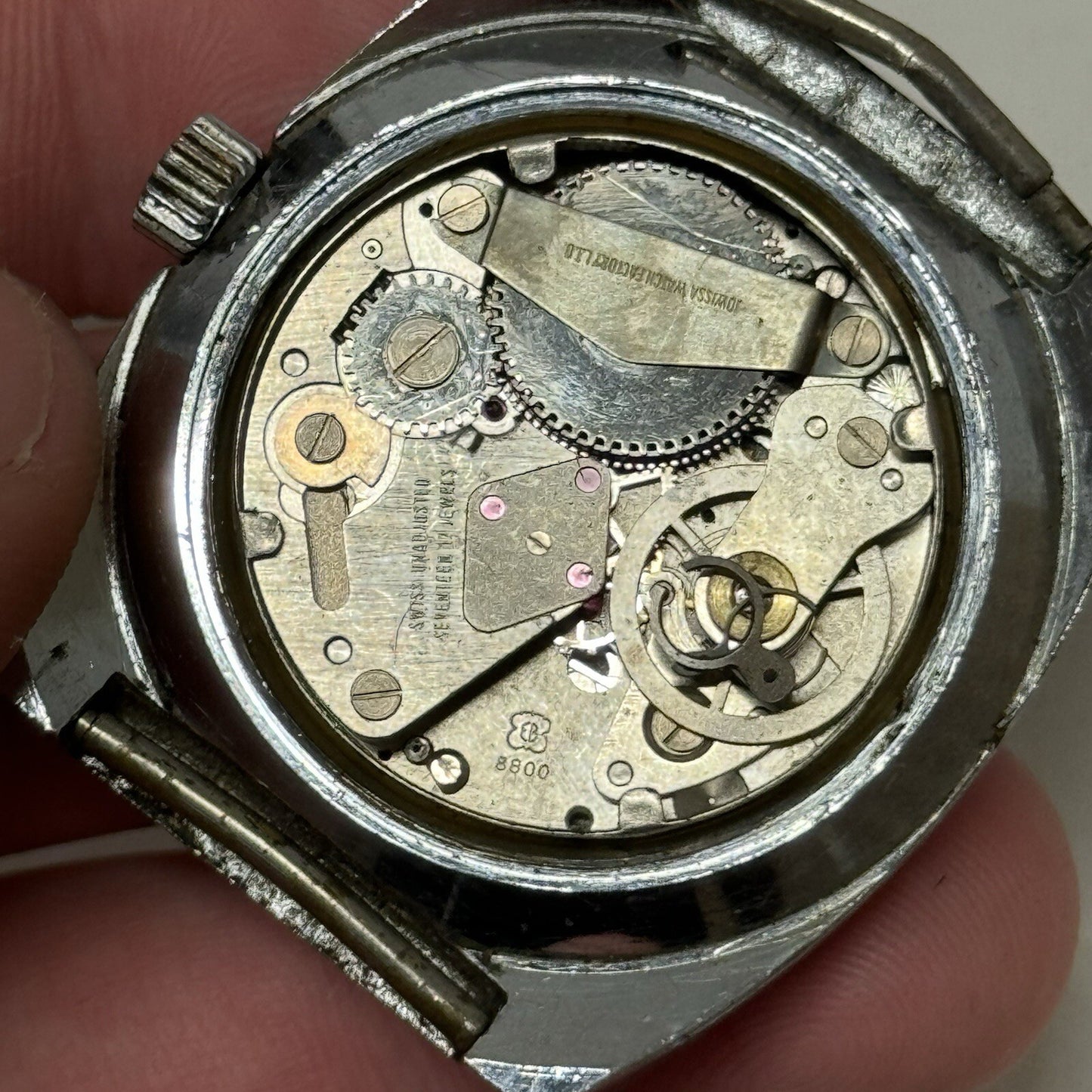 37mm Gents Jowissa De Luxe Large Date Dial Watch Head FOR PARTS TO RESTORE