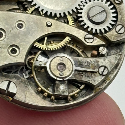 23.6mm Unidentified Porcelain Dial Trench Watch Movement Manual Wind FOR PARTS
