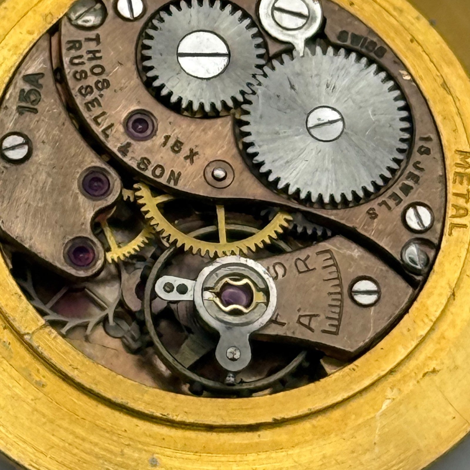 Buser 15A Thomas Russell & Son Watch Movement Running Manual Wind Parts 29.8mm