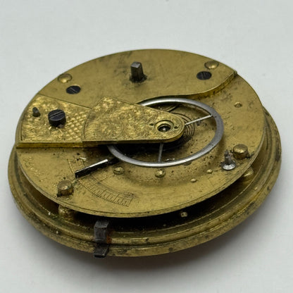 Fusee Pocket Watch Movement Antique English Key Wound Parts Repair Spares 45.9mm