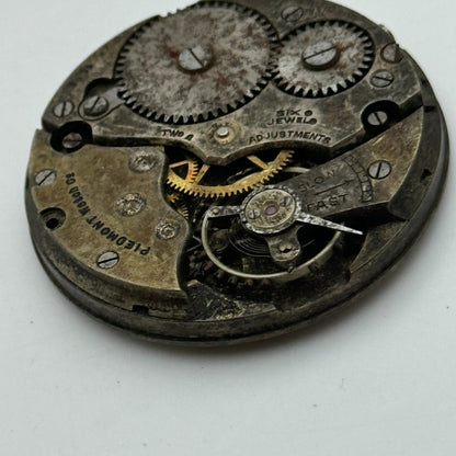 43.1mm Open Face Piedmont Watch Co 6 Jewels Swiss Pocket Watch Movement PARTS
