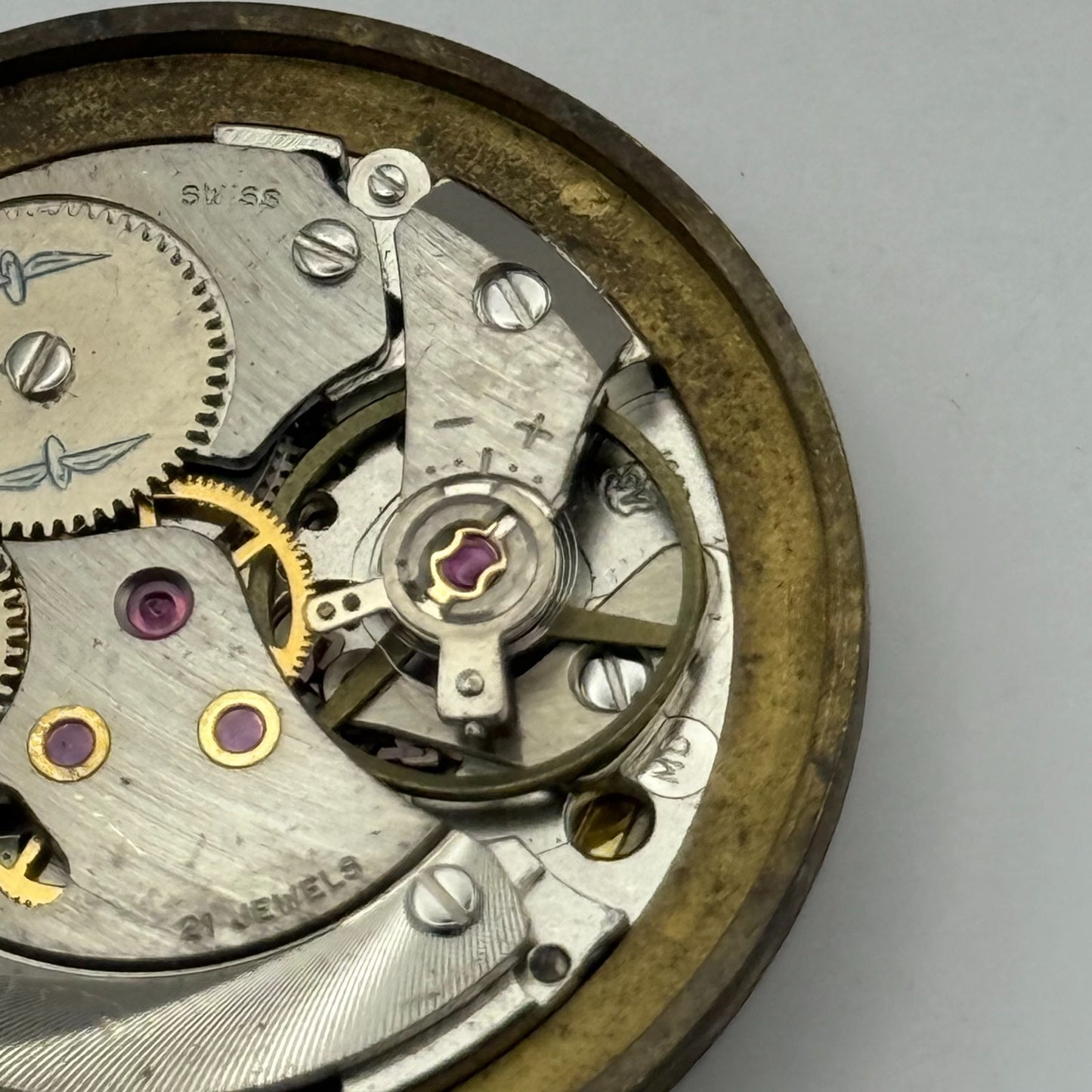 AS 2061 Date Watch Movement Rotary Manual Wind Vintage Swiss Parts Repair 25.5mm