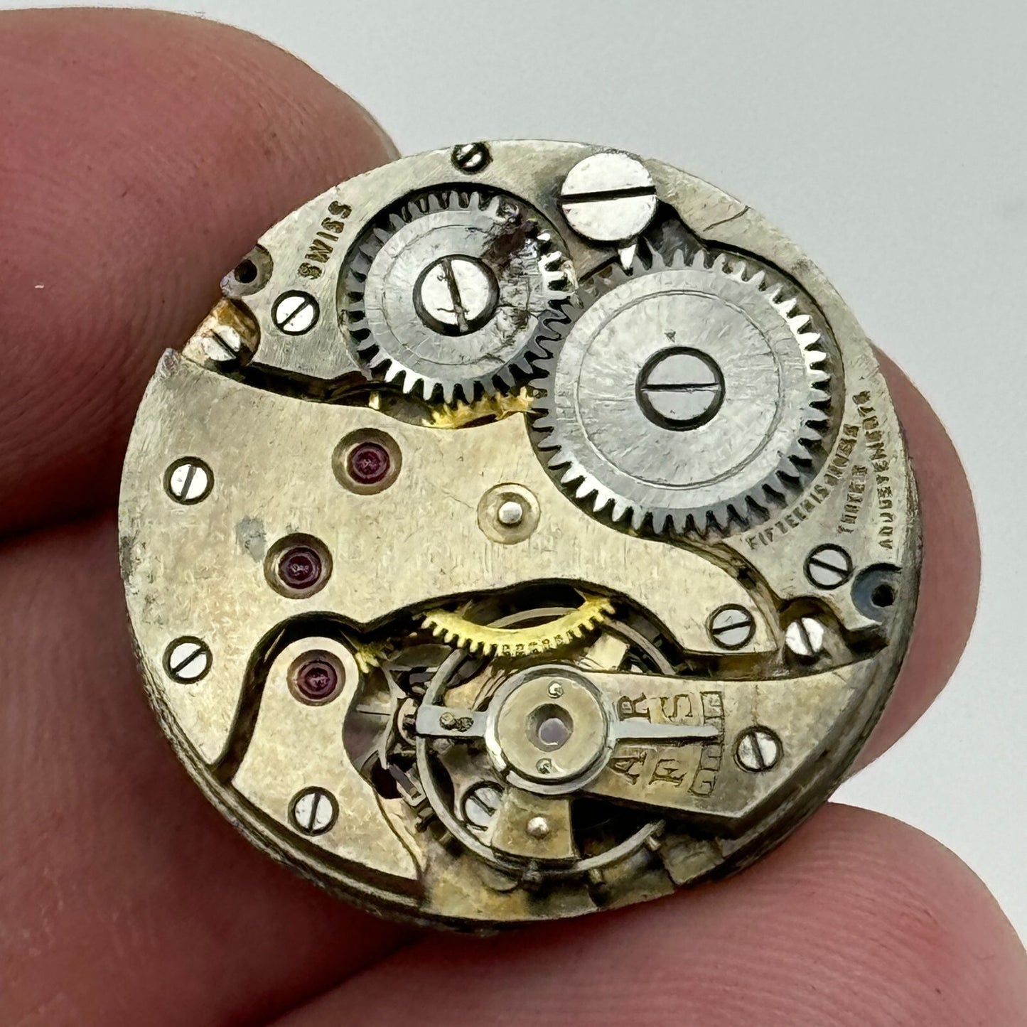 23.6mm Balance Ok 15 Jewels 3 Adj Swiss Vintage Manual Wind Watch Movement PARTS