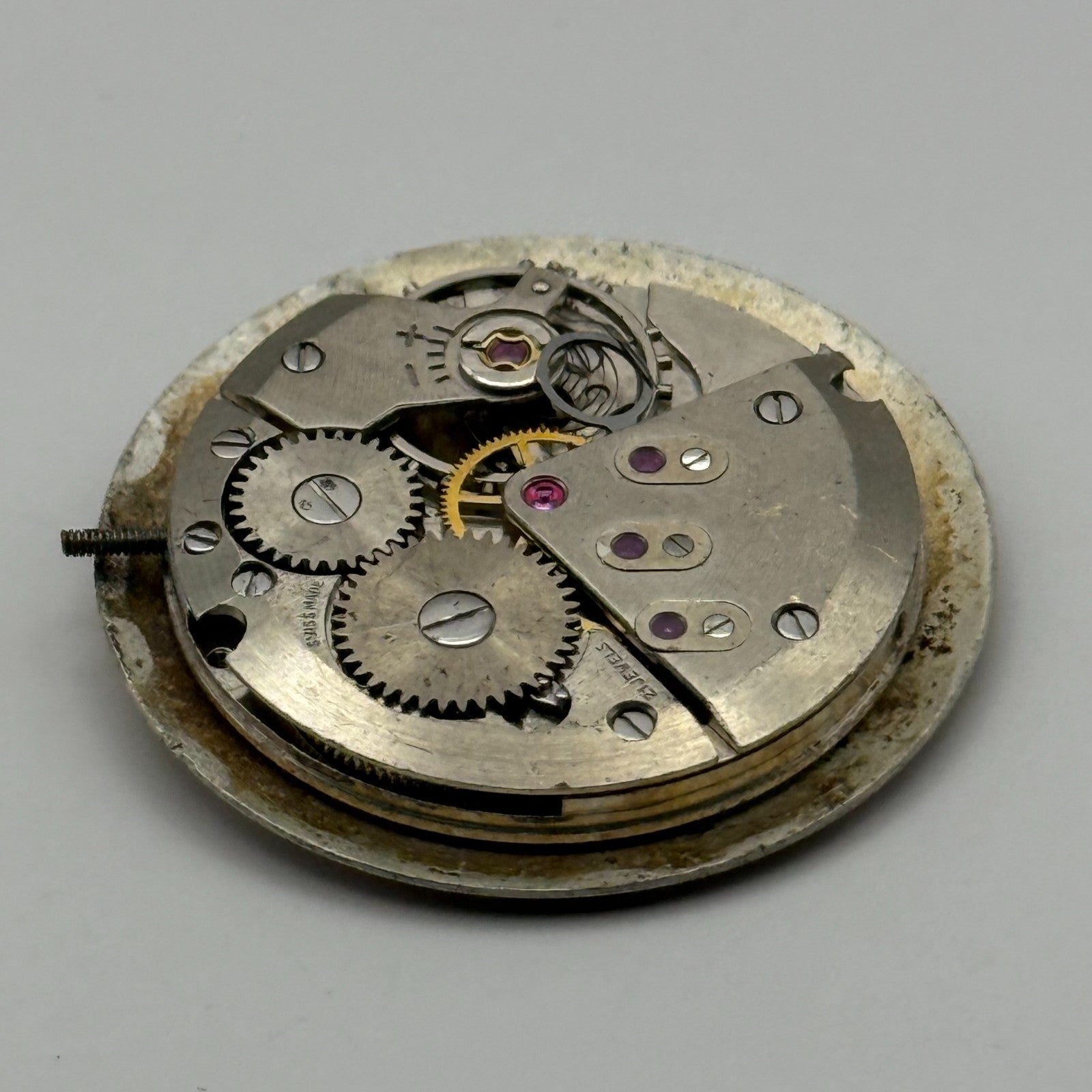 ETA 2390 Watch Movement Atlantic Manual Wind Vintage Swiss Parts Repair 23.3mm