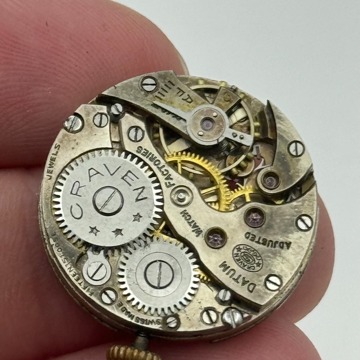 23.6mm Running Craven High Grade 15 Loose Trench Watch Movement Manual Wind PART