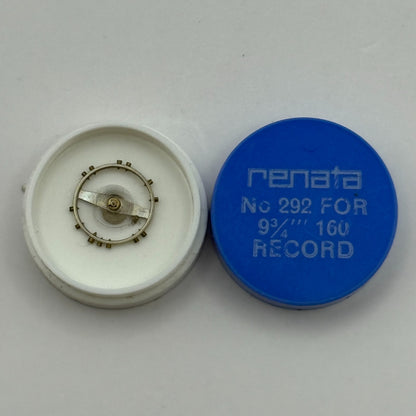 Record 160 Balance Wheel Complete And Spring 9 3/4''' 292 Watch Movement Parts 