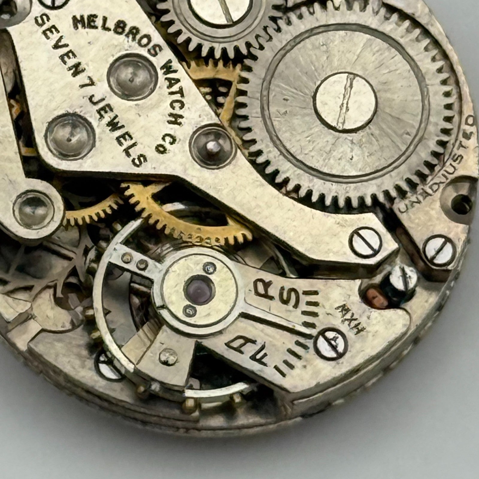 Helbros MXH 7 Jewels Watch Movement Manual Wind Vintage Parts Repair 19.5mm