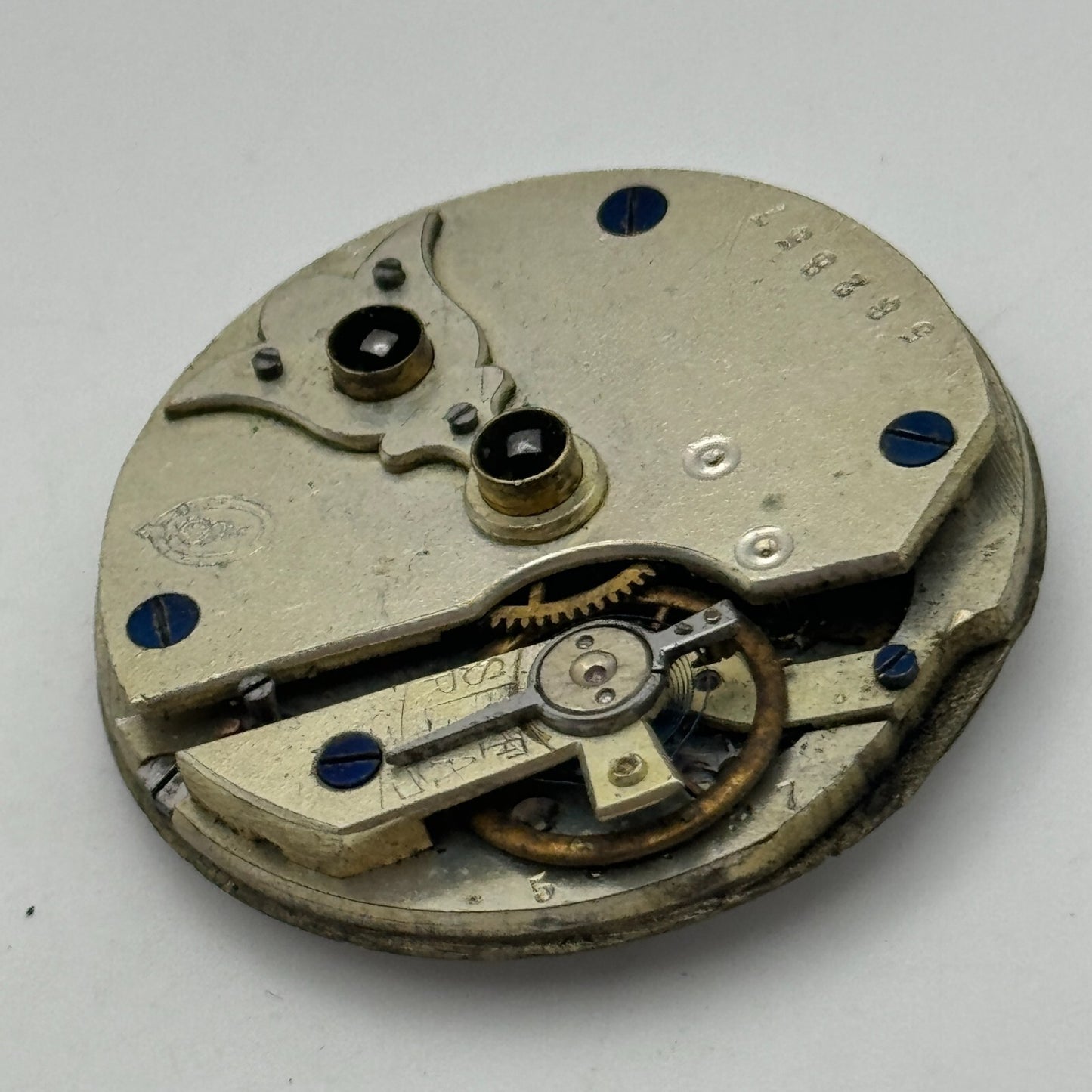 36.2mm Antique Unidentified Key Wound Pocket Watch Movement PARTS REPAIR SPARES