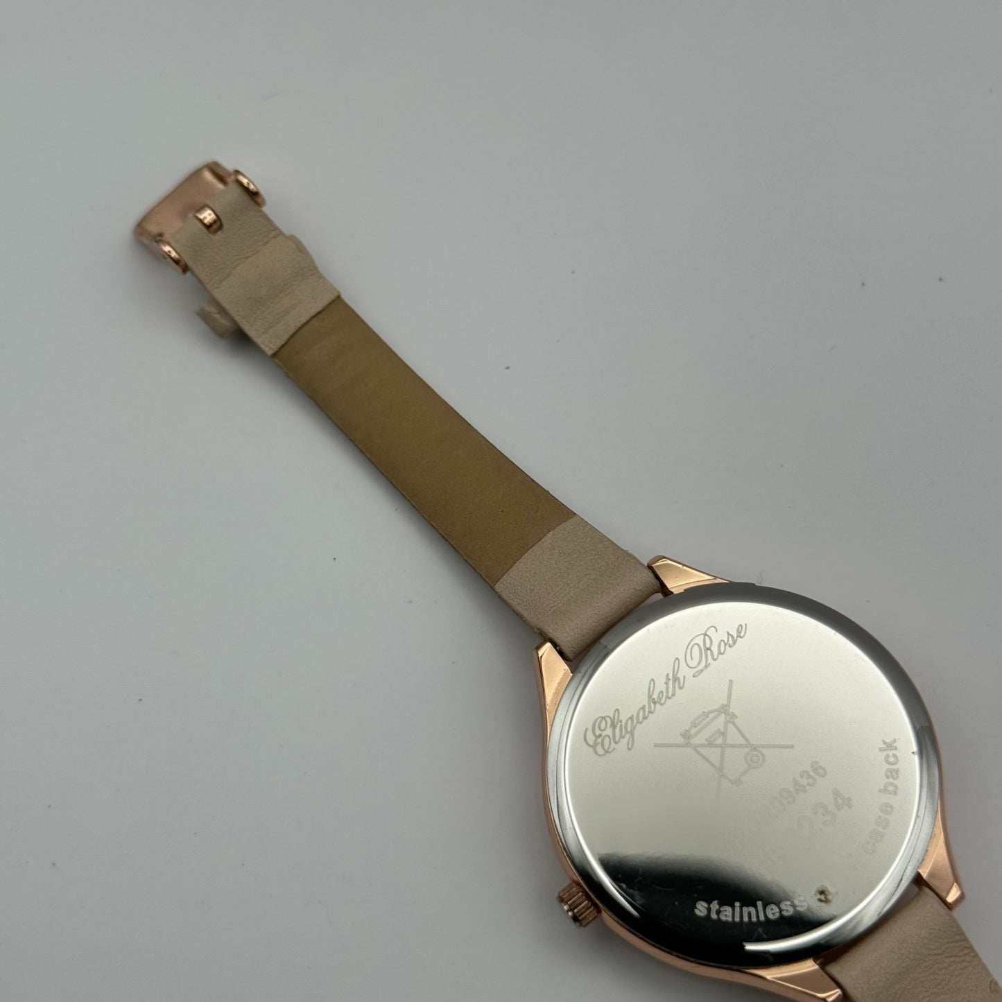 Elizabeth Rose Ladies Quartz Watch Floral Dial Rose Gold Tone Working 36mm