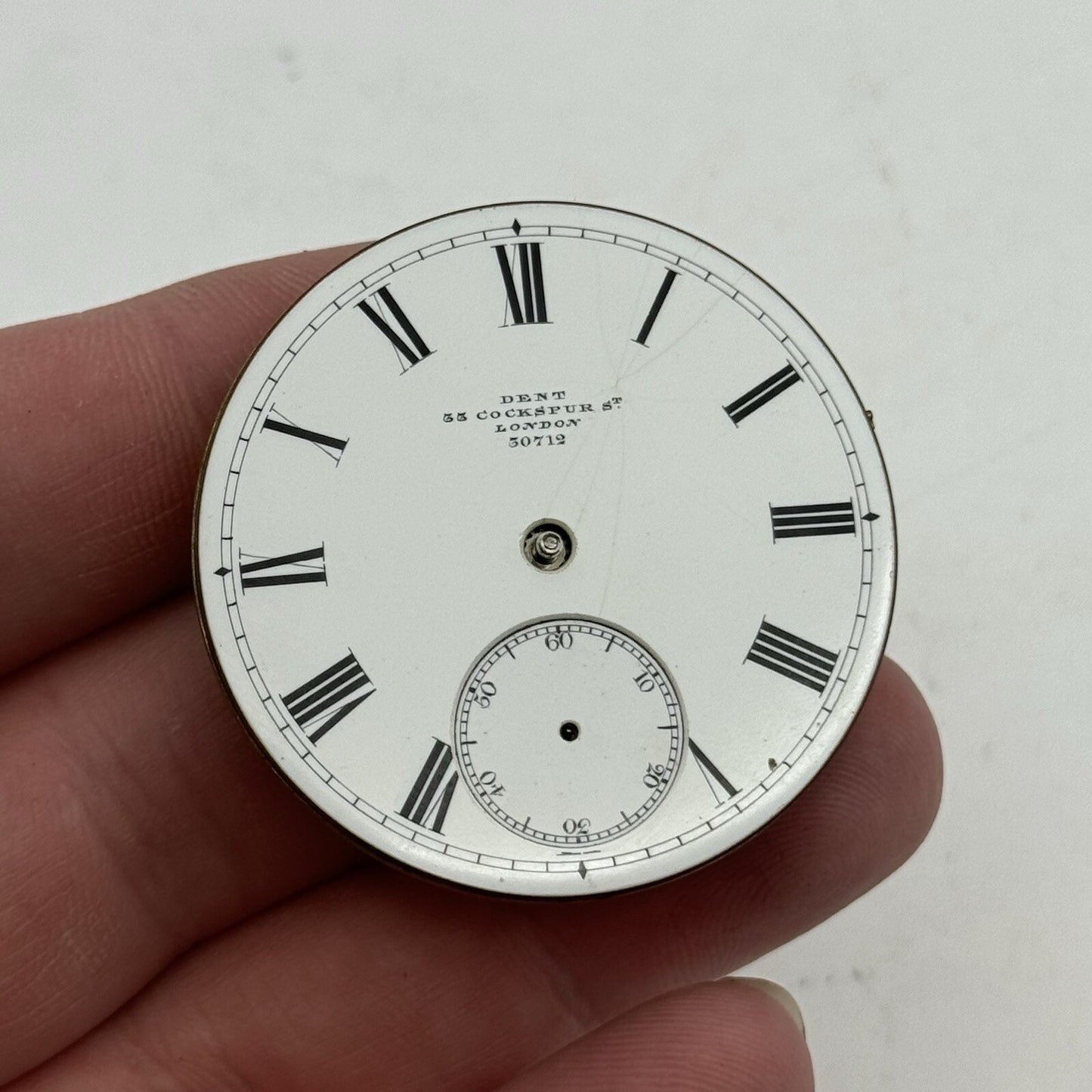 41.2mm Key Wound Dent 33 Cockspur Street London Pocket Watch Movement To Restore
