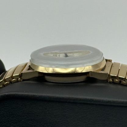 Philip Mercier Ladies Quartz Watch Gold Tone Expandable Band Working 27mm