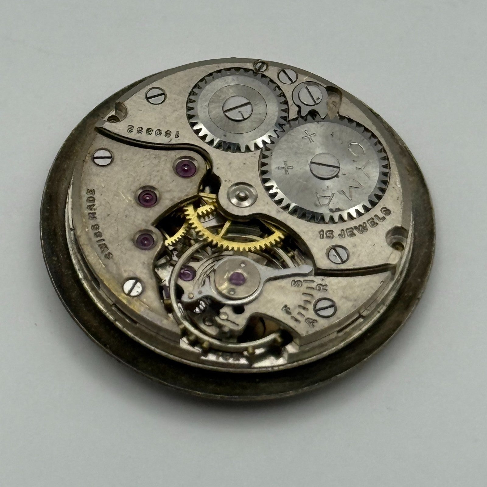 Cyma 162 Watch Movement Manual Wind Vintage Swiss 15 Jewels Parts Repair 23.5mm