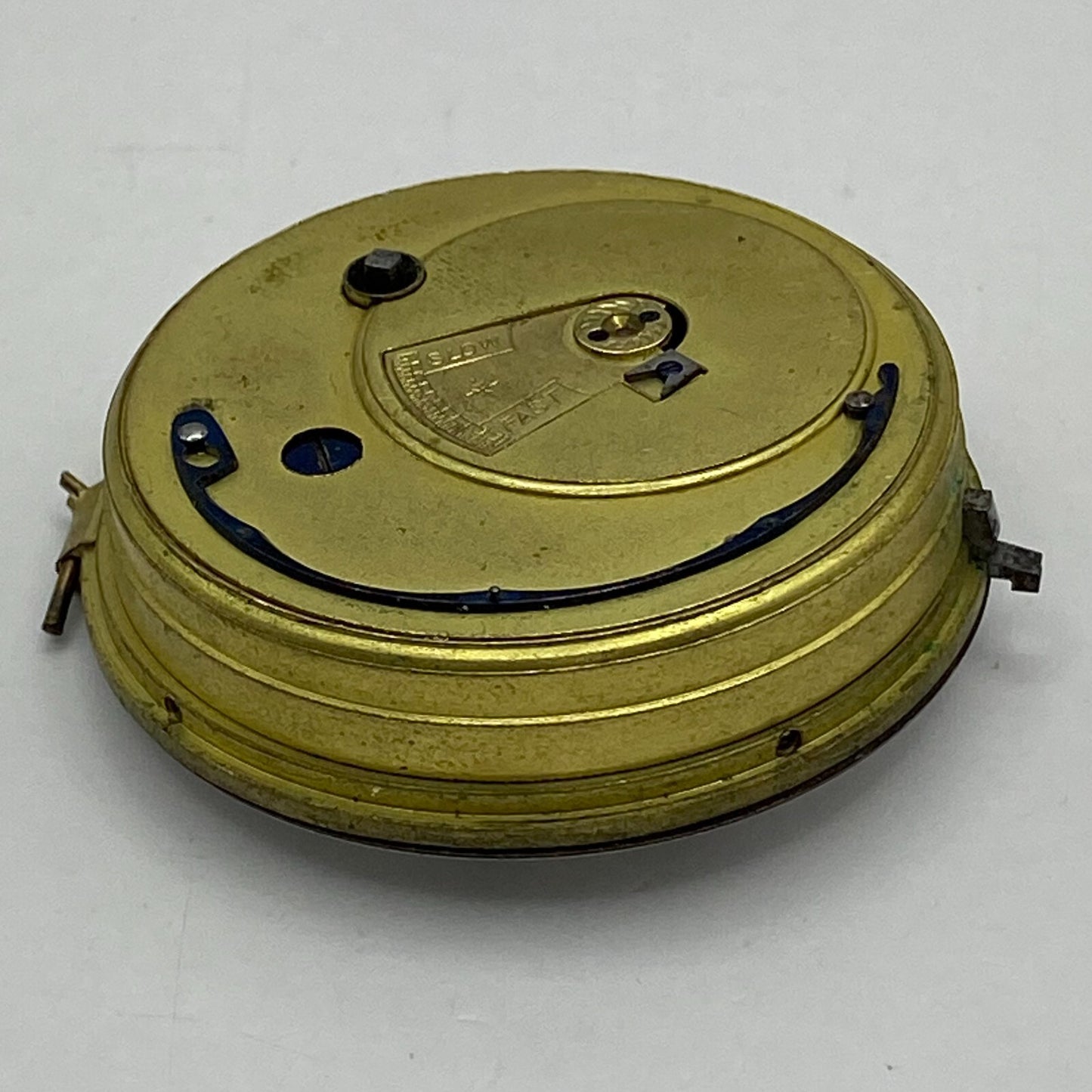 44.6mm Antique Key Wound Reversing Pinion Pocket Watch Movement PARTS REPAIR