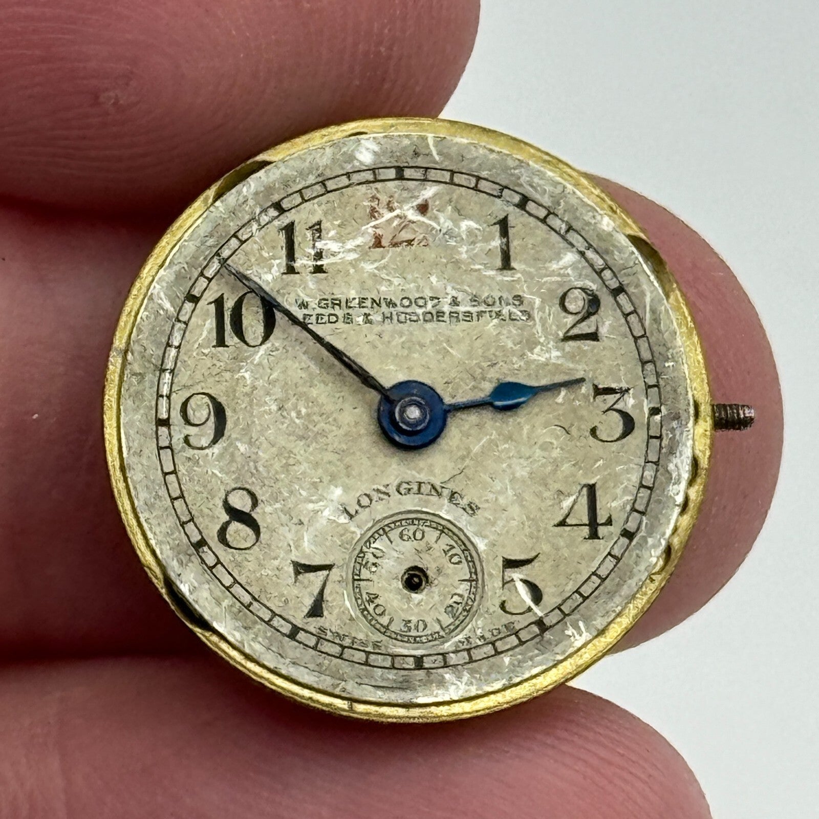 19.7mm Antique Longines 8.6 Greenwood & Sons Leeds Manual Wind Watch Movement