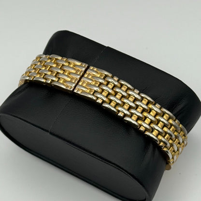 Imado Ladies Quartz Watch Crystal Accents Dial Two Tone Bracelet Working 23mm