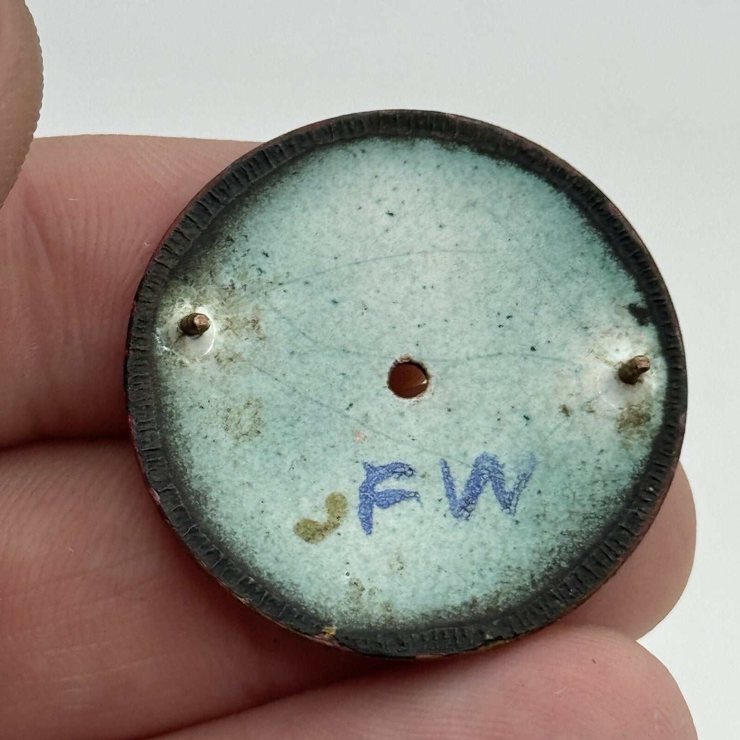 31.4mm Antique Beautiful Porcelain Patterned Pocket Watch Dial Spares Parts