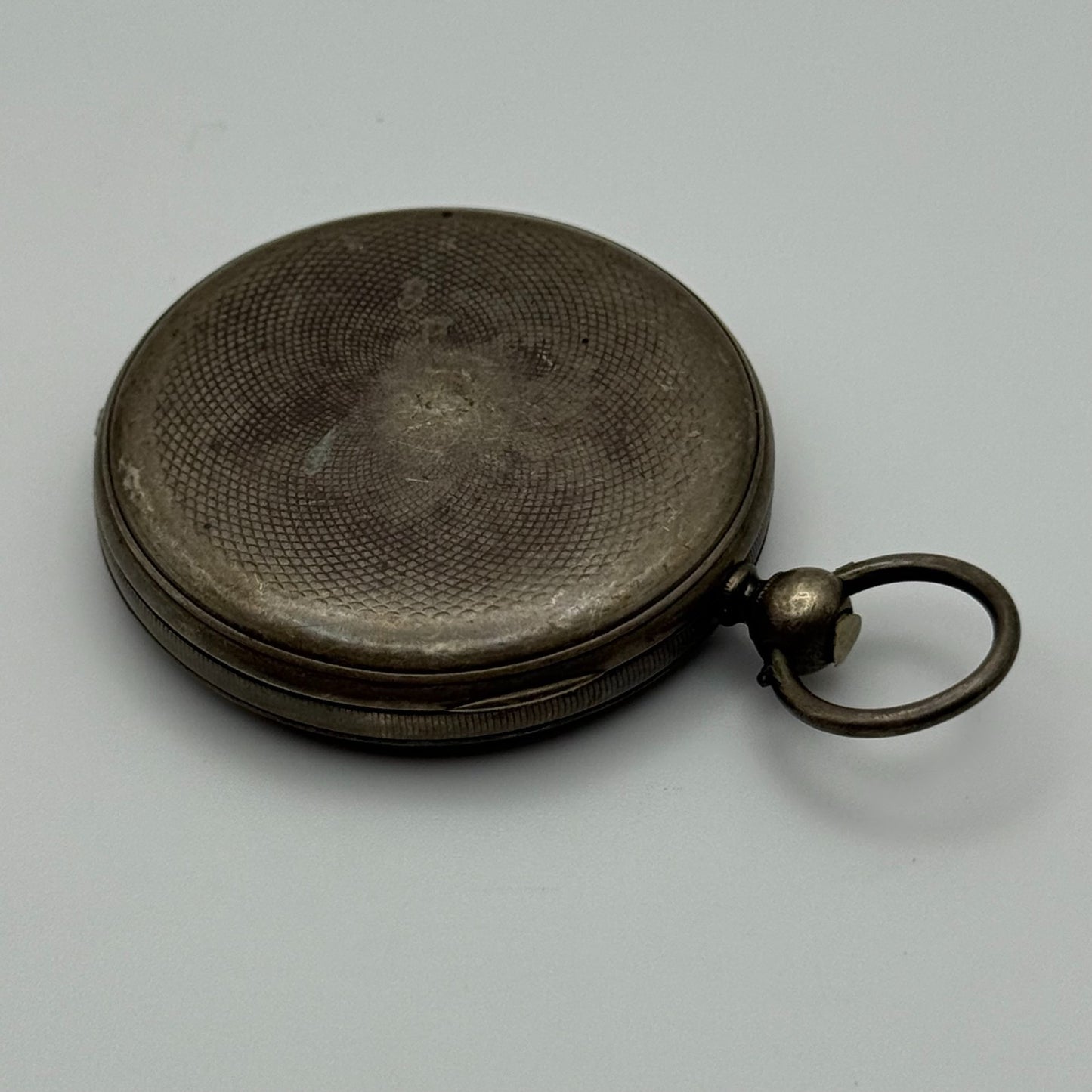 42mm Antique Argent Silver Cylinder Escapement Pocket Watch PARTS REPAIR