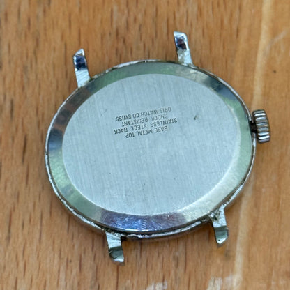 26mm Vintage Oris Super 17 Jewels Grey Dial Manual Wind Watch PARTS / REPAIR