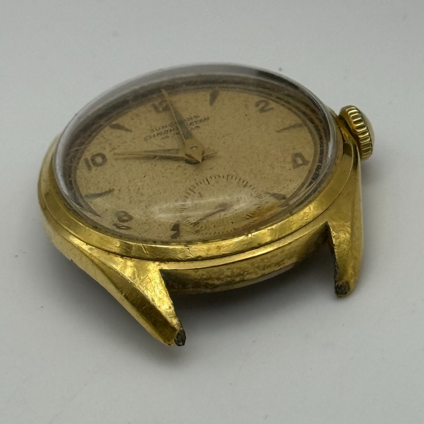 33mm Men’s Vintage Junghans J82 Chronometer Swiss Rare Gold Plated Watch PARTS