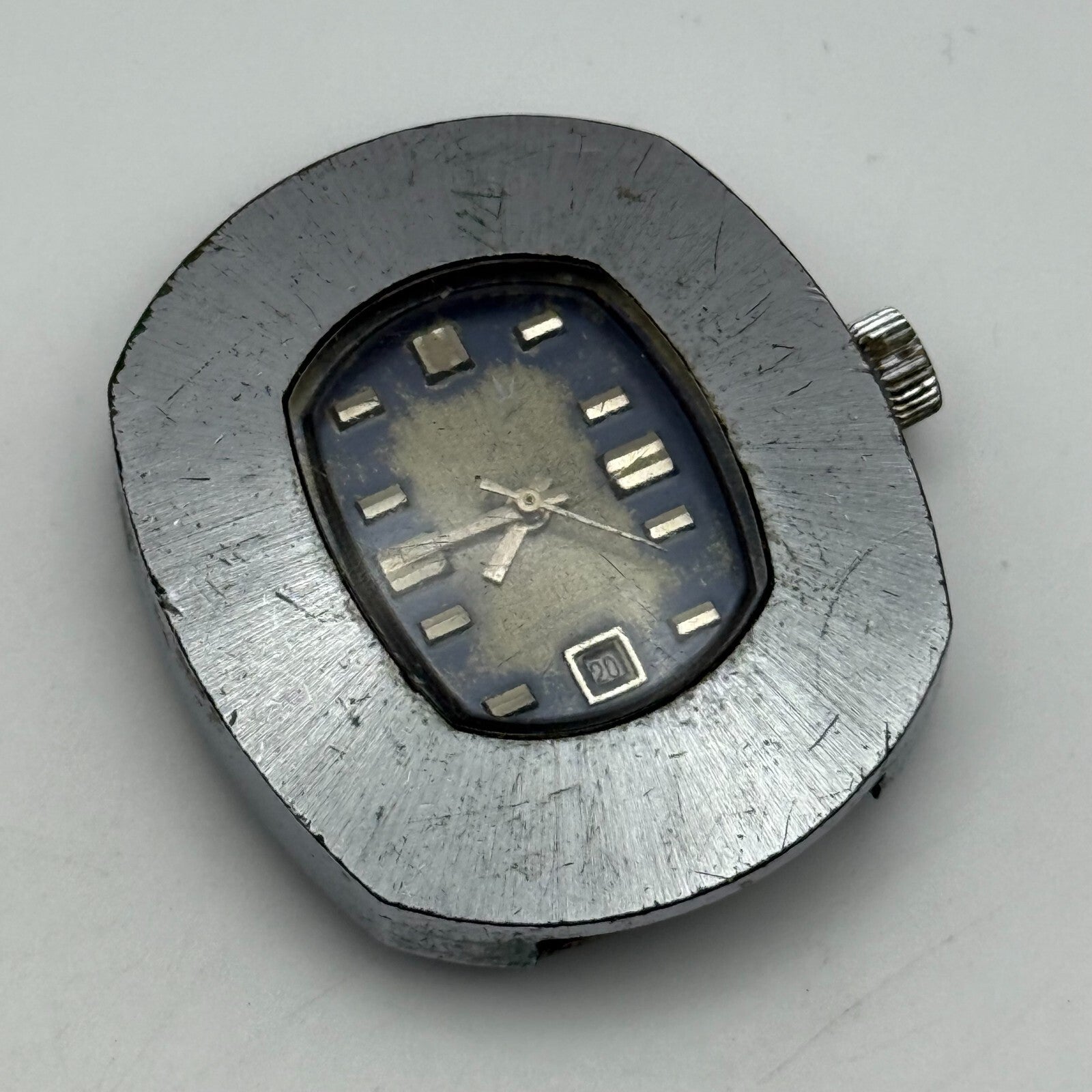 36mm Men’s Vintage Cronel Shock Protected Date Dial Swiss Watch PARTS REPAIR