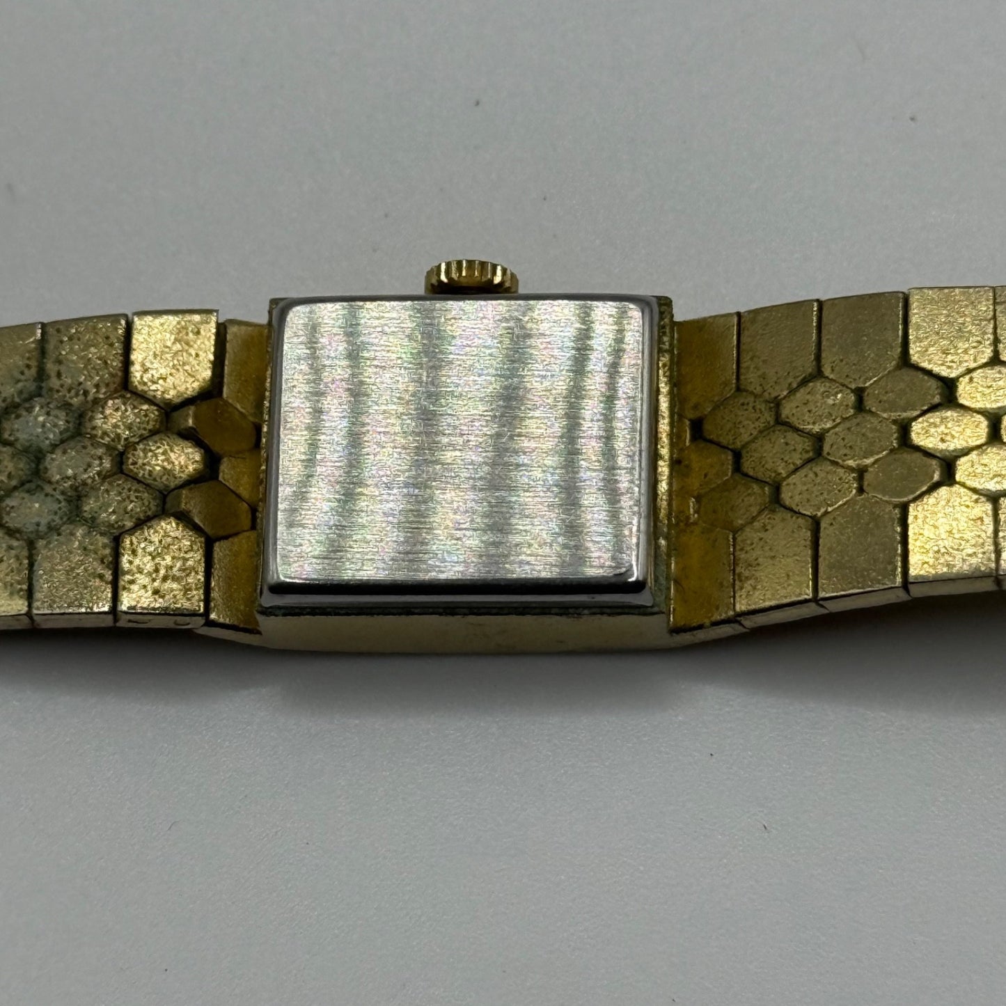 15mm Vintage Petit Bark Affect Heart Gold Plated Manual Wind Watch PARTS REPAIR