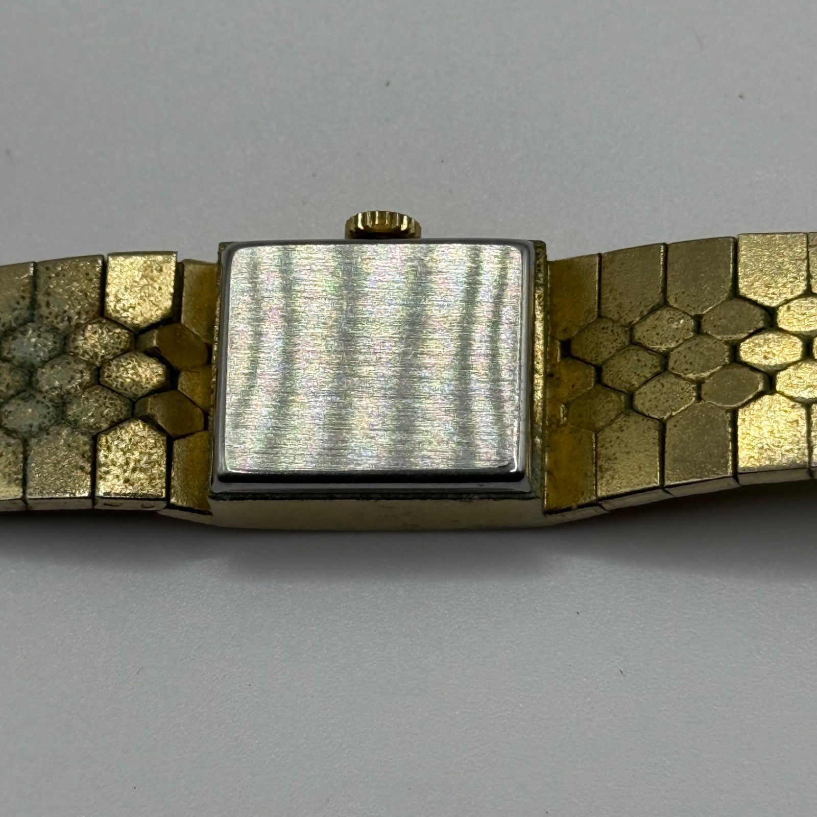 15mm Vintage Petit Bark Affect Heart Gold Plated Manual Wind Watch PARTS REPAIR