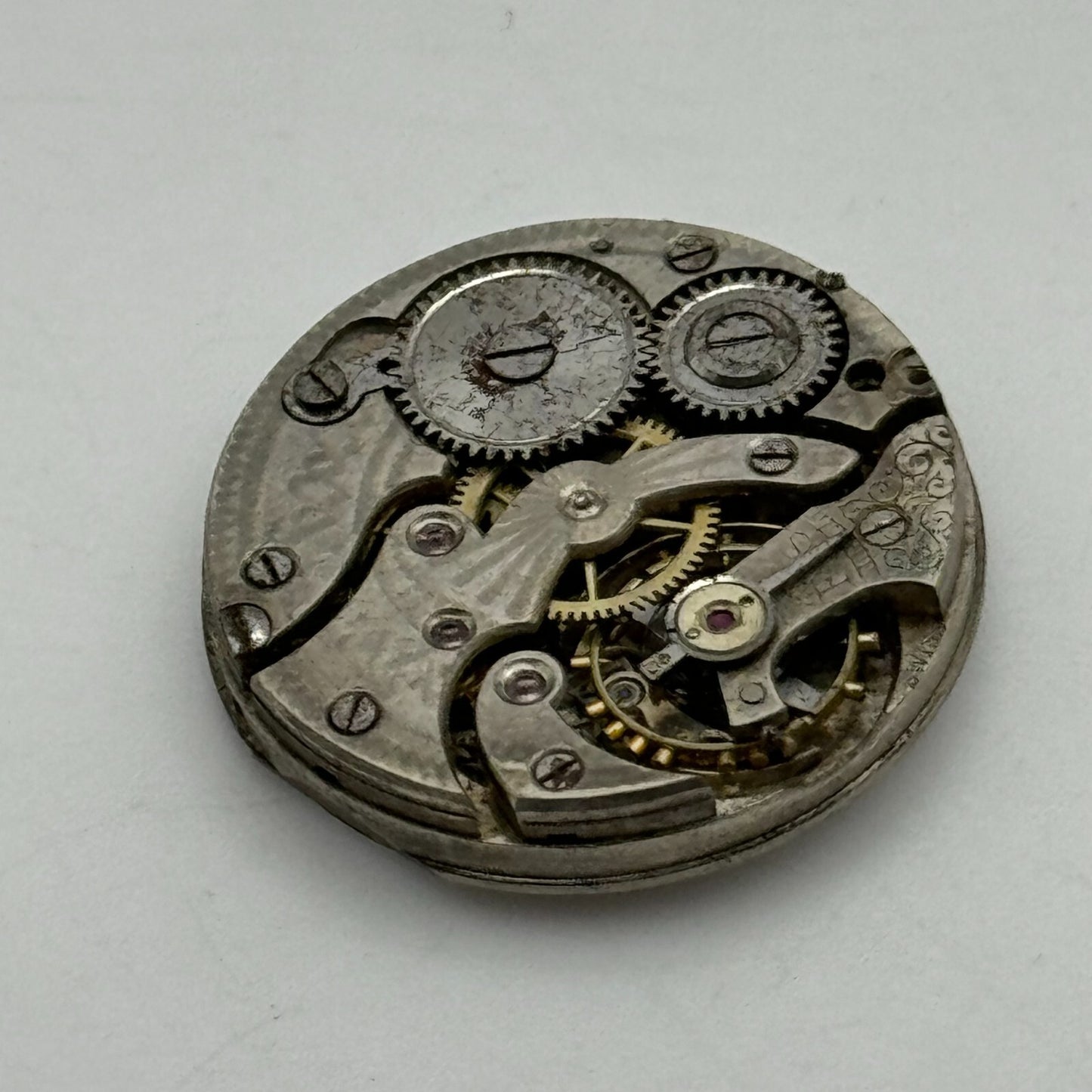 25.3mm Unidentified Trench Watch Movement & Dial Manual Wind Vintage Swiss PARTS