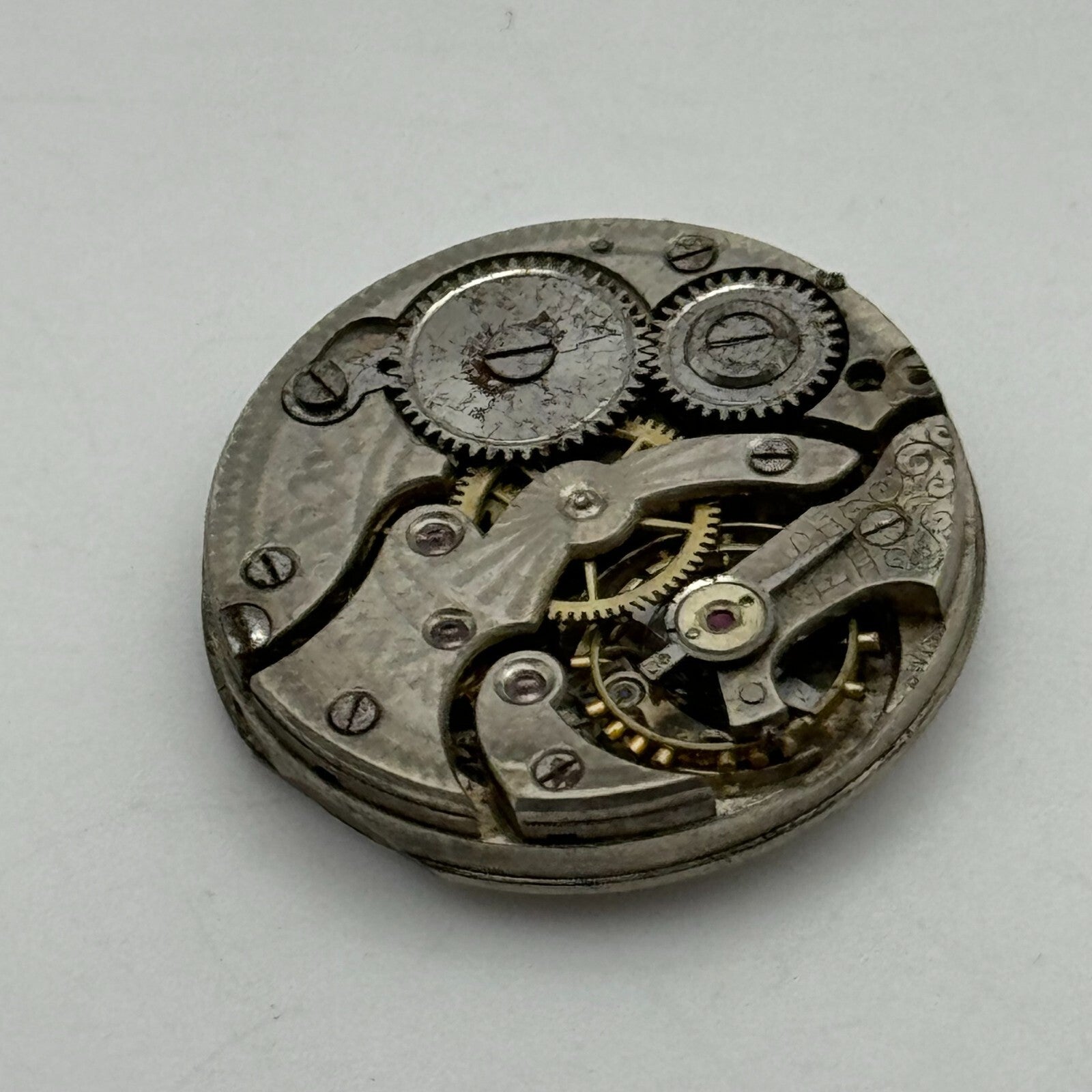 25.3mm Unidentified Trench Watch Movement & Dial Manual Wind Vintage Swiss PARTS