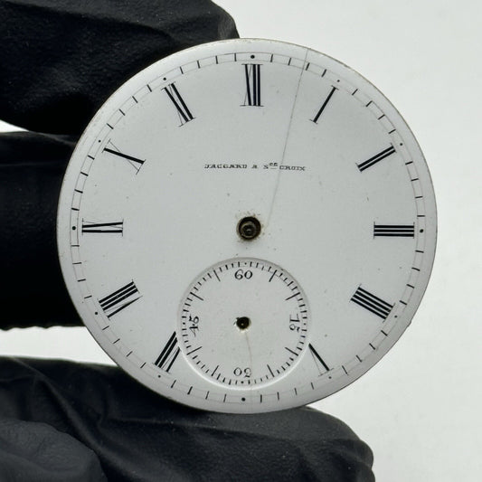 36.4mm Jaccard A Are Croix Rare Unique Cylinder Watch Movement FOR PARTS