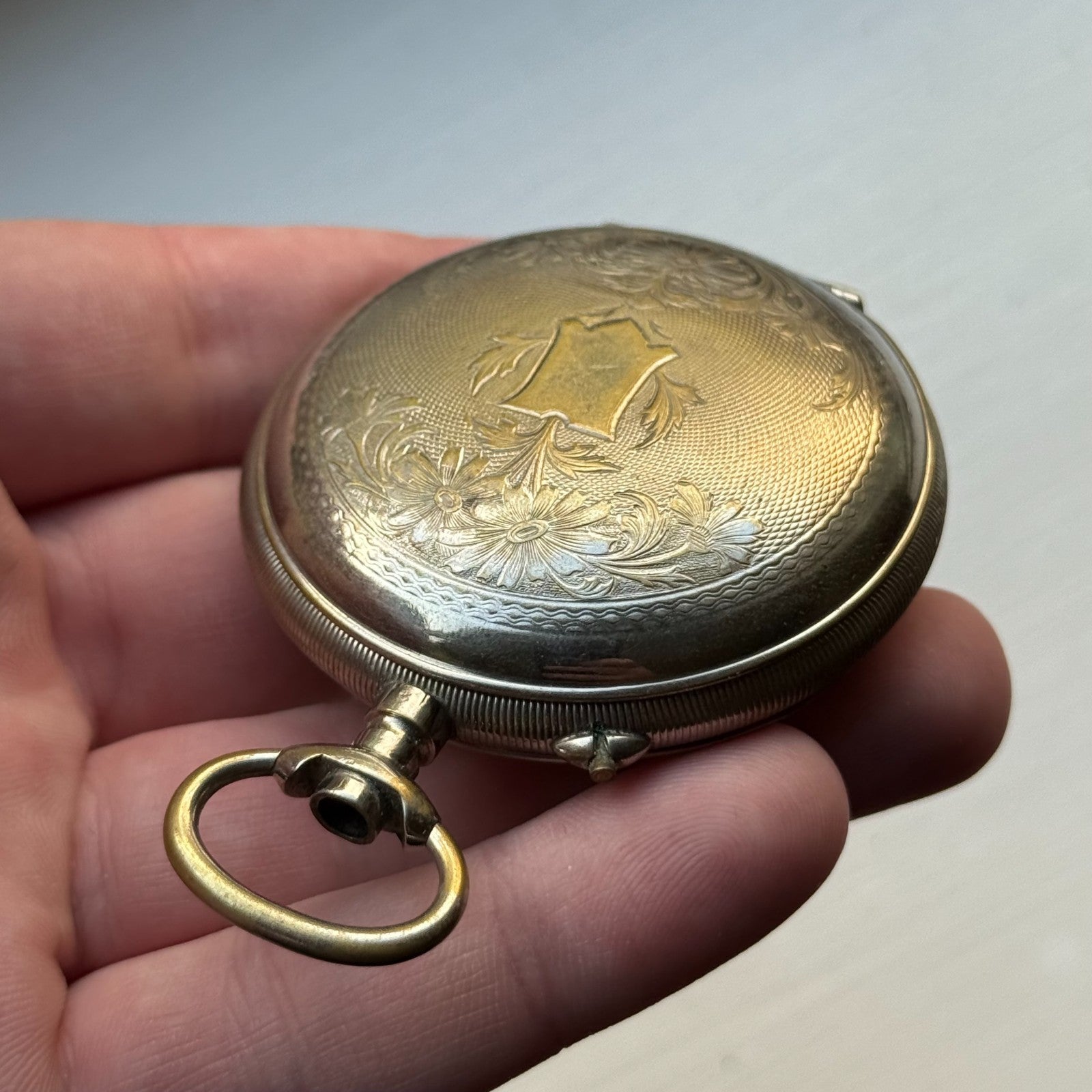 Oris Ottoman Pocket Watch Antique Pin Set Full Hunter To Repair Rare 54mm