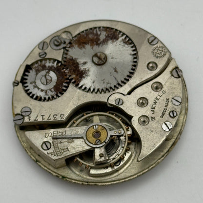 42.7mm Unidentified 7 Jewels Patent Depose Vintage Pocket Watch Movement PARTS