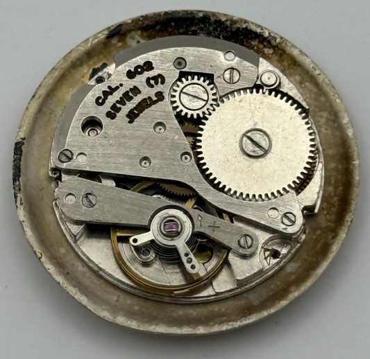 Ingersoll Cal 602 Pointer Date Watch Movement Manual Wind Vintage Parts 23.8mm
