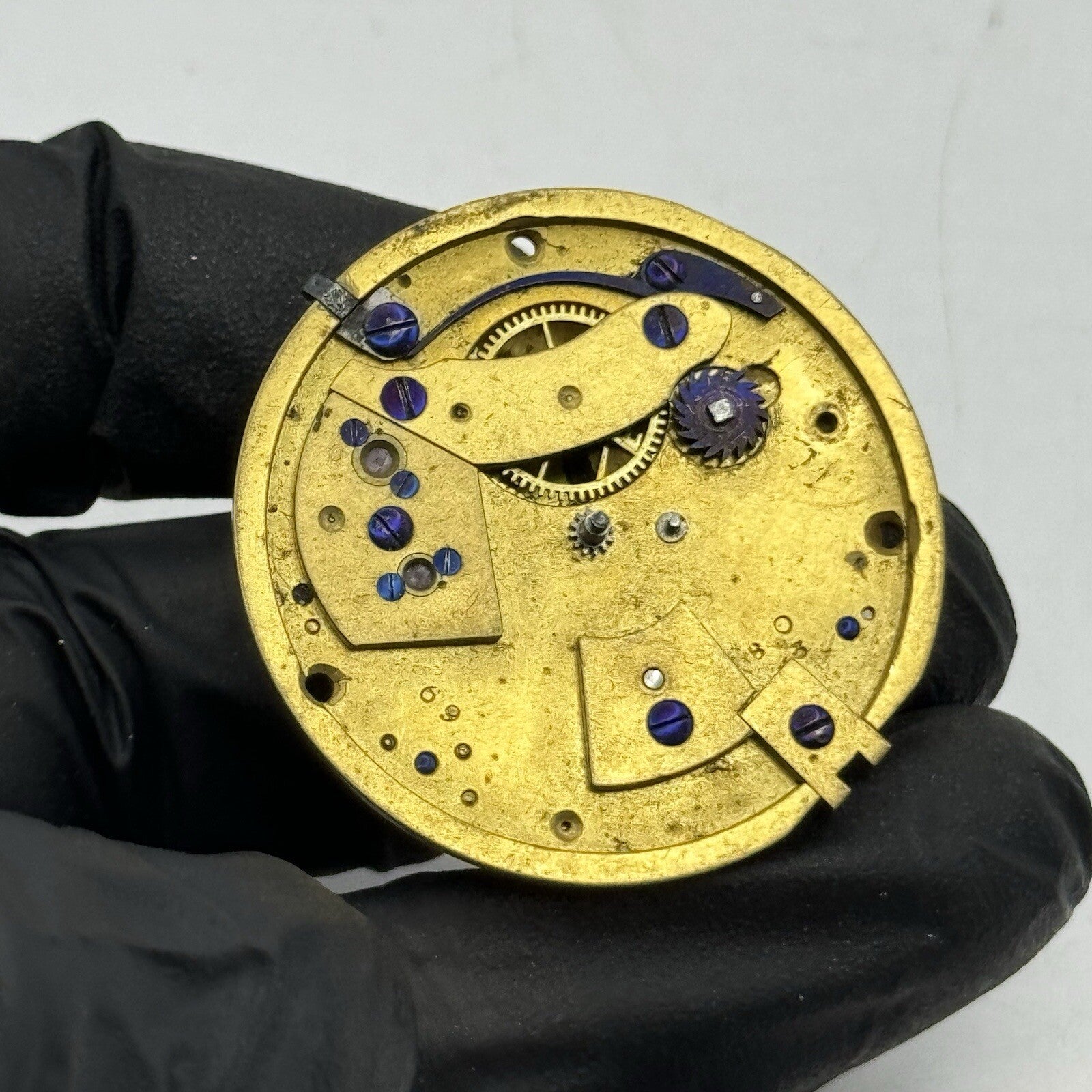37.3mm Barwise London Antique Fusee Pocket Watch Movement FOR PARTS Repair