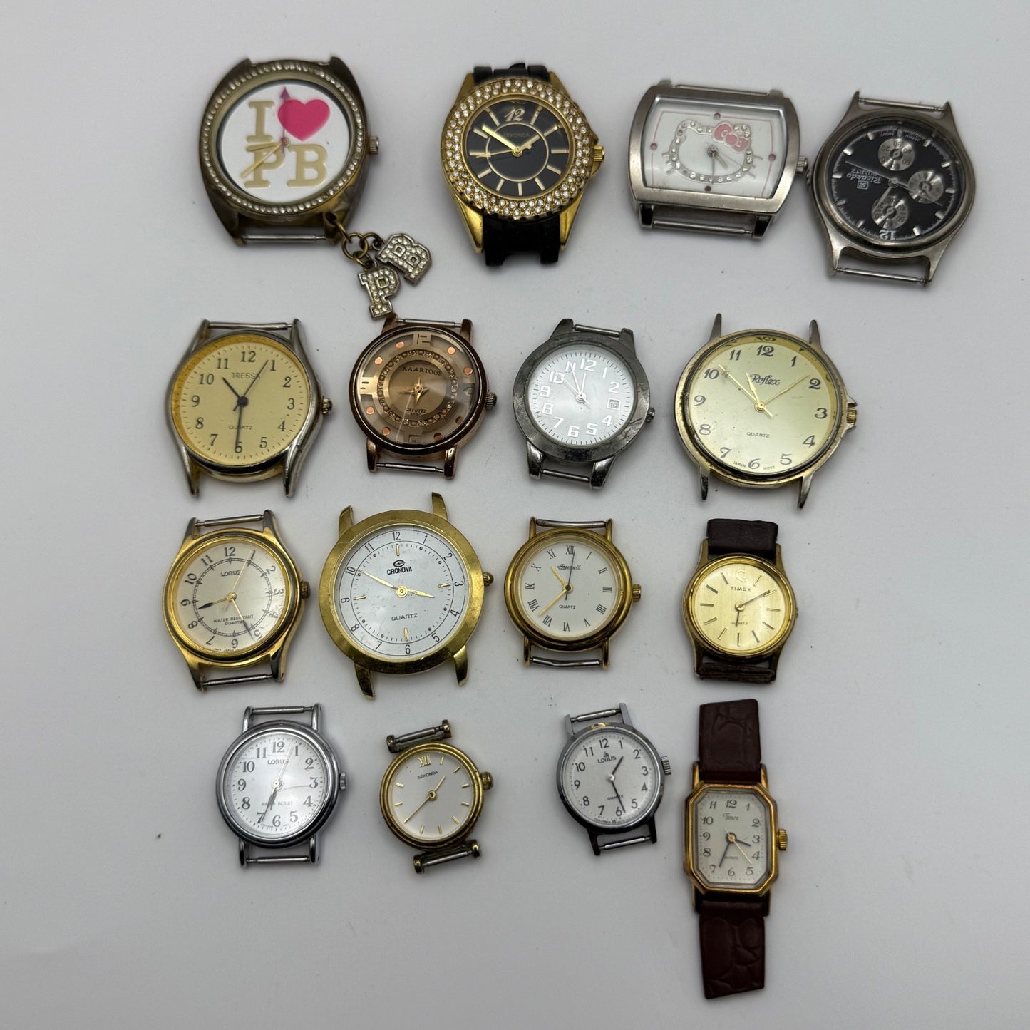 Bundle Of 16 Quartz Watches Modern / Vintage Untested Parts / Repair / Crafts