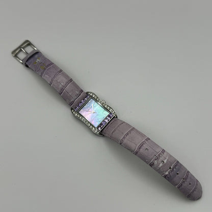 Oskar Emil Ladies Swiss Quartz Watch Crystal Bezel Leather Strap Working 25mm