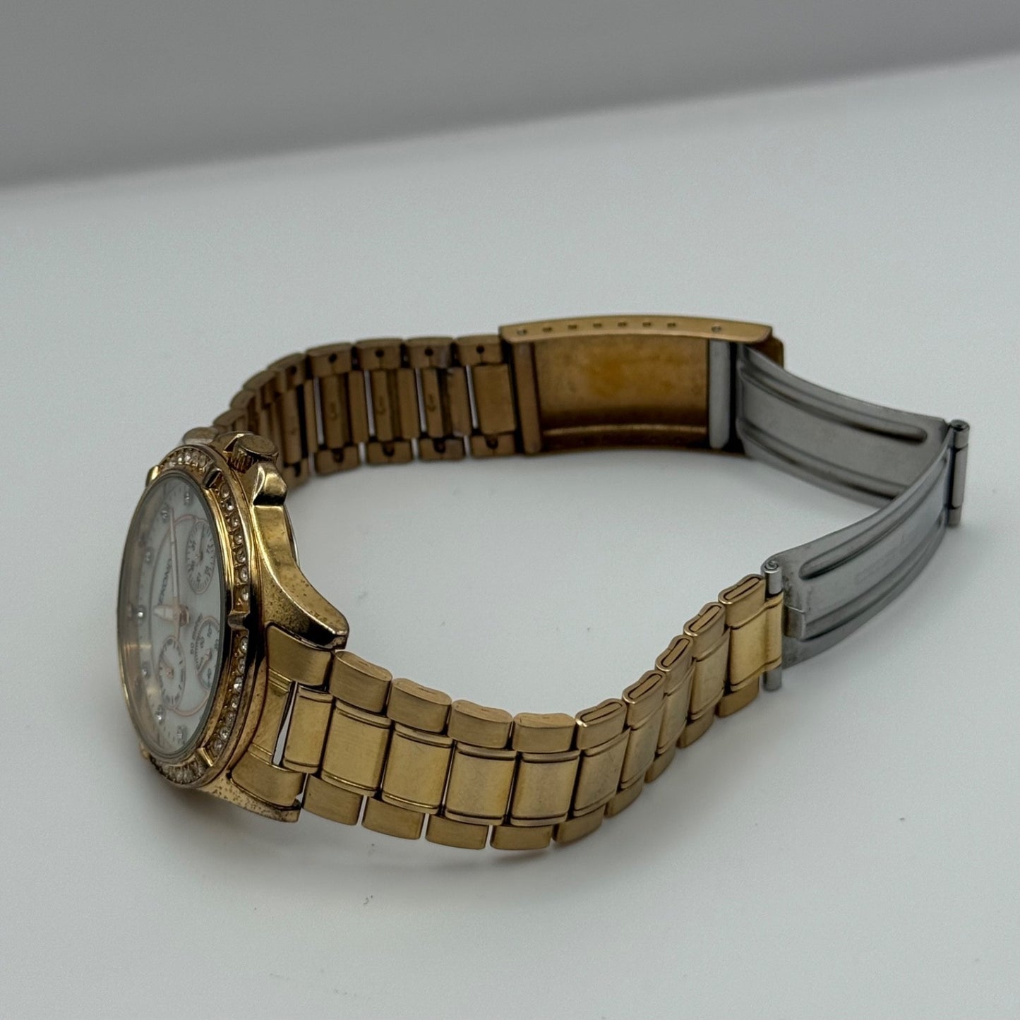 Sekonda 3 Dial Watch Rose Gold Tone Quartz Working Ladies 37mm N4740 Bracelet