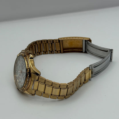 Sekonda 3 Dial Watch Rose Gold Tone Quartz Working Ladies 37mm N4740 Bracelet