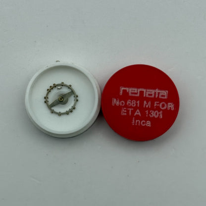 ETA 1301 Balance Wheel Complete And Spring  Inca 681 M Watch Movement Parts NOS
