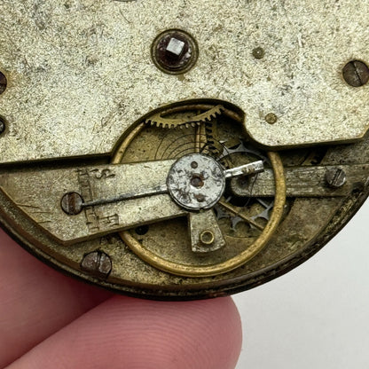 45.9mm Unidentified Antique Key Wound Pocket Watch Movement PARTS REPAIR SPARES