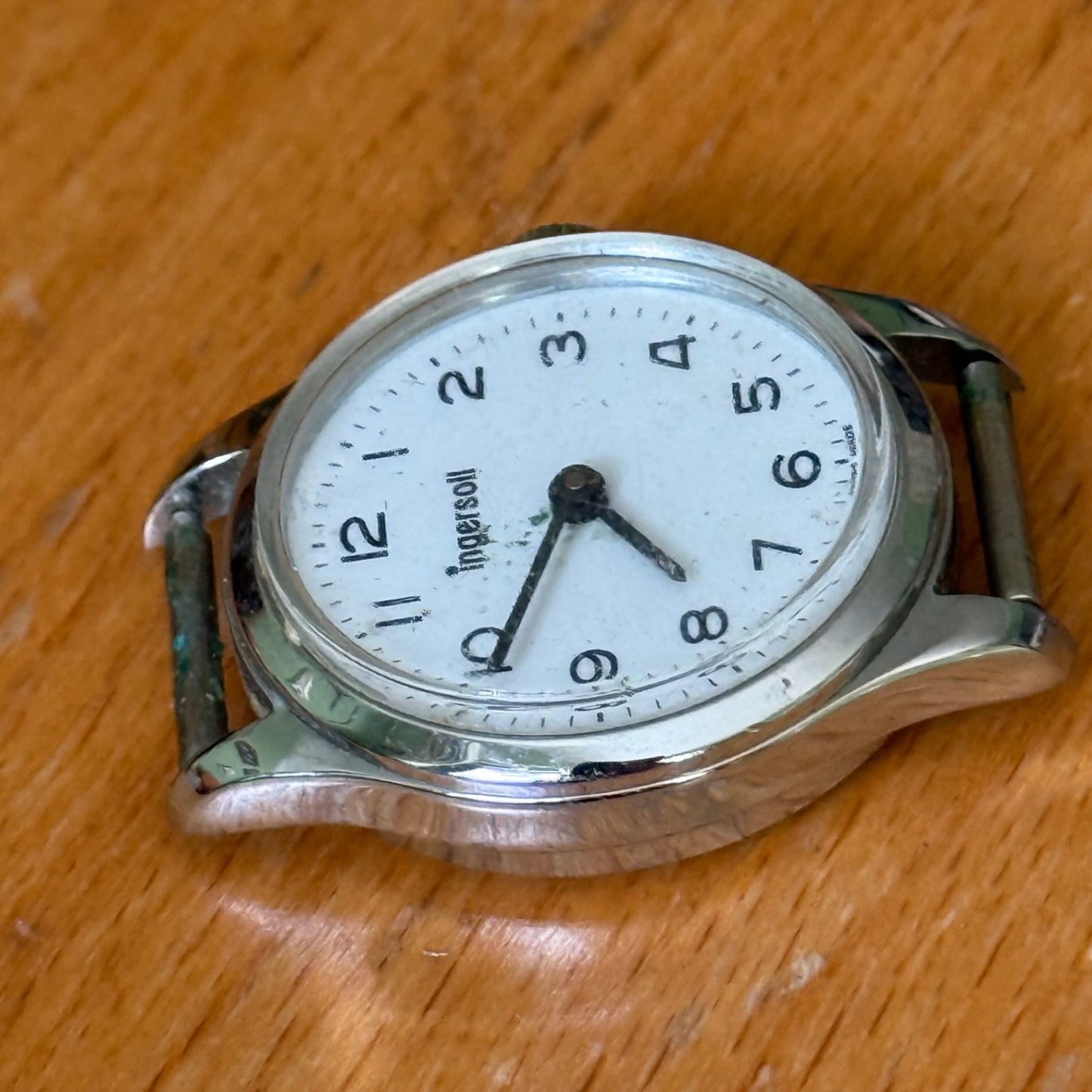 25mm Running Vintage Ingersoll White Dial Swiss Manual Wind Watch PARTS / REPAIR