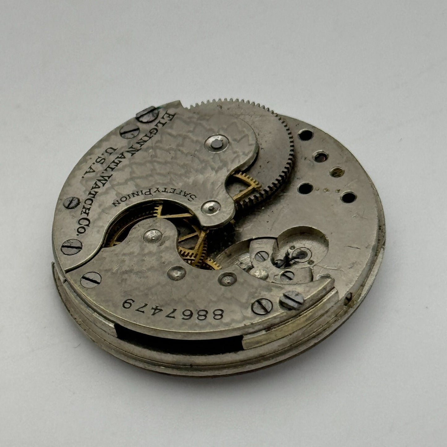 Antique 0S Elgin Grade 222 Model 1 American Pocket Watch Movement PARTS REPAIR