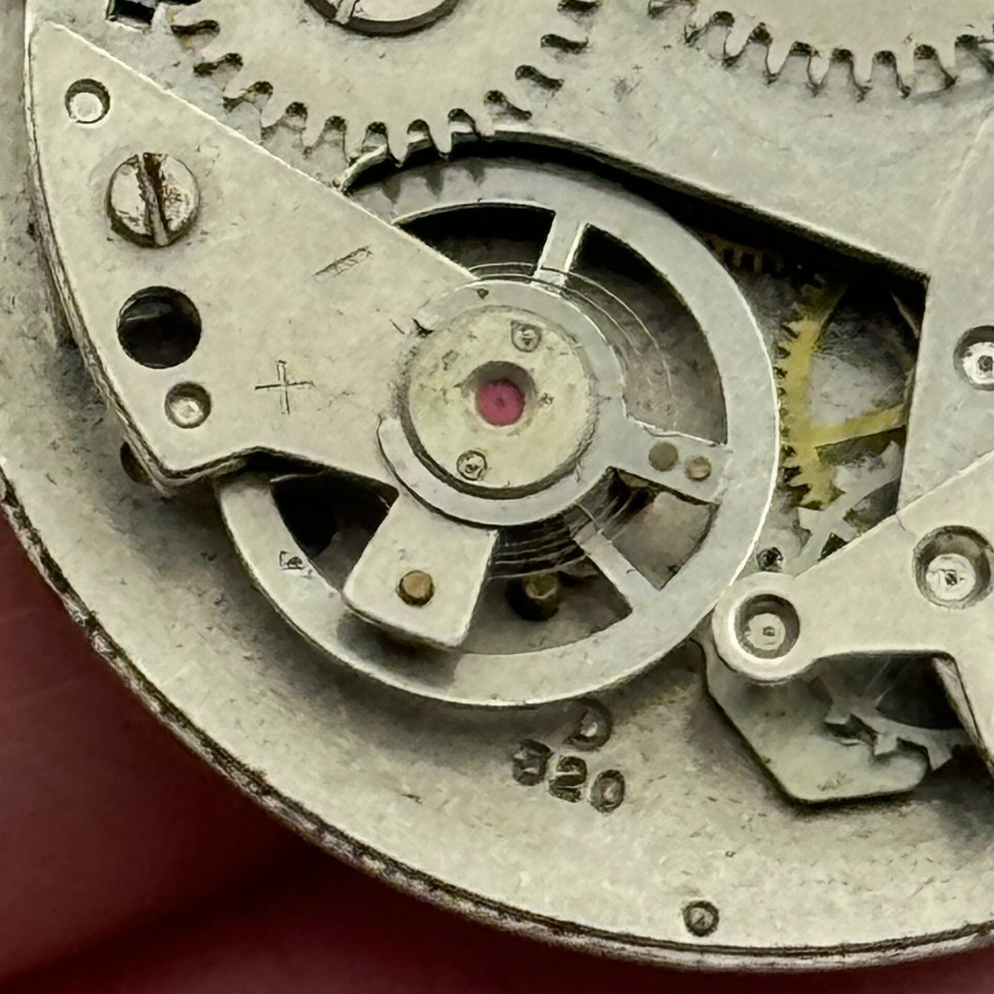 31.2mm Lucerne Burgana D320 Earth Blue Dial Watch Movement Swiss Vintage PARTS