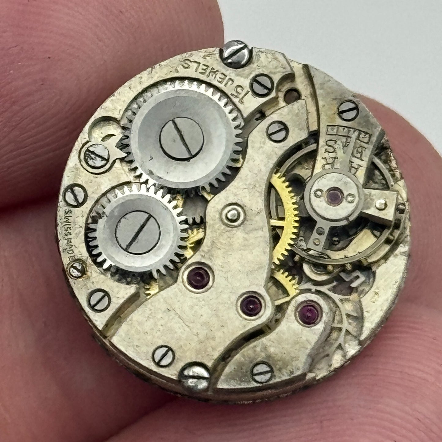 19.6mm 15 Jewels Roman Numerals Trench Watch Movement Manual Wind PARTS SPARES