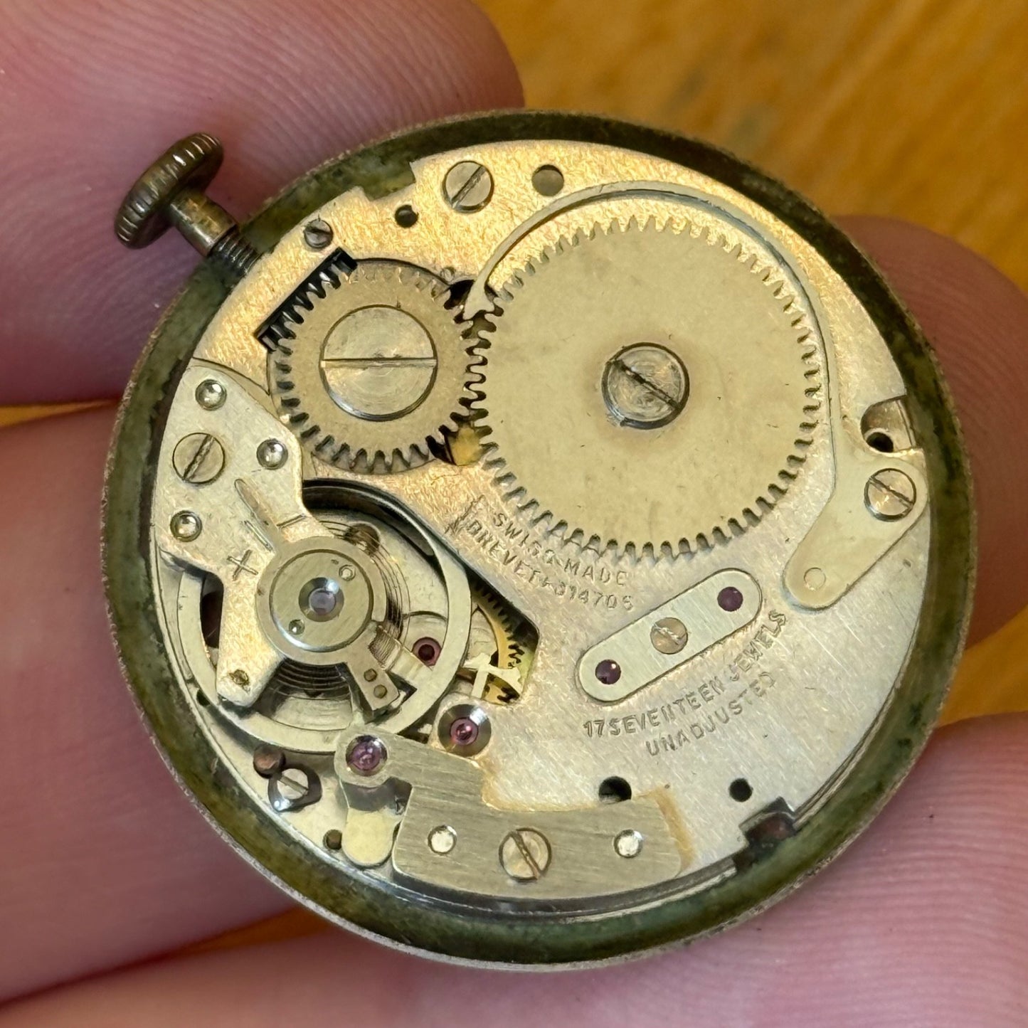 33mm Vintage Wilson De Luxe Brevete 314705 Manual Wind 17 Jewels Watch FOR PARTS