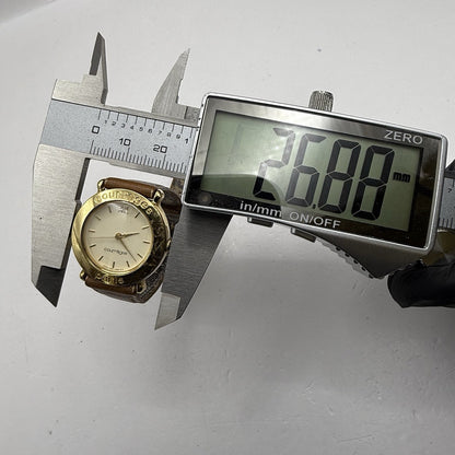 25mm Working Ladies Vintage Courreges Paris 4N01-0220 Gold Plated Quartz Watch