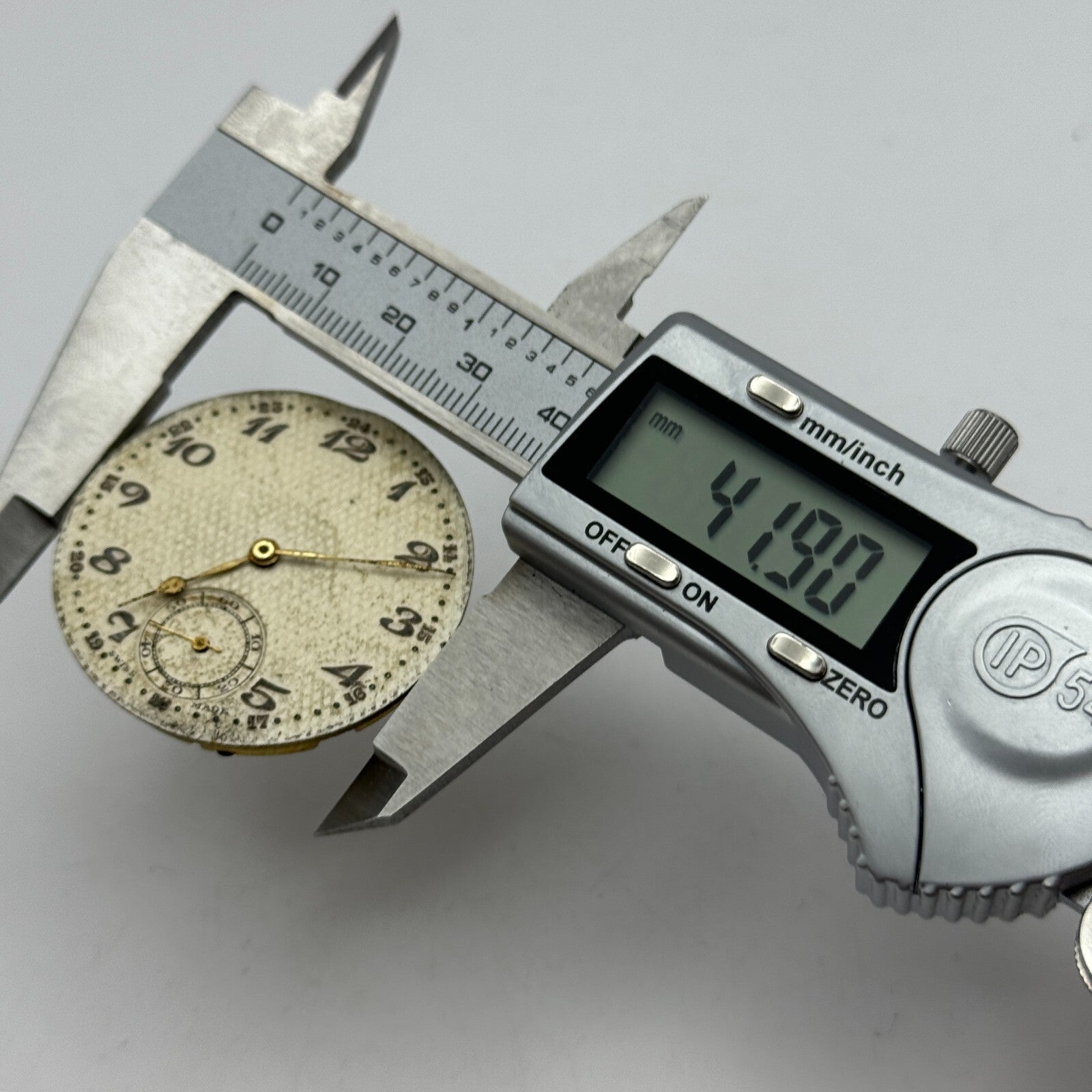 40.7mm Swiss 24 Hour Dial Sub Seconds Pocket Watch Movement Hands PARTS SPARES