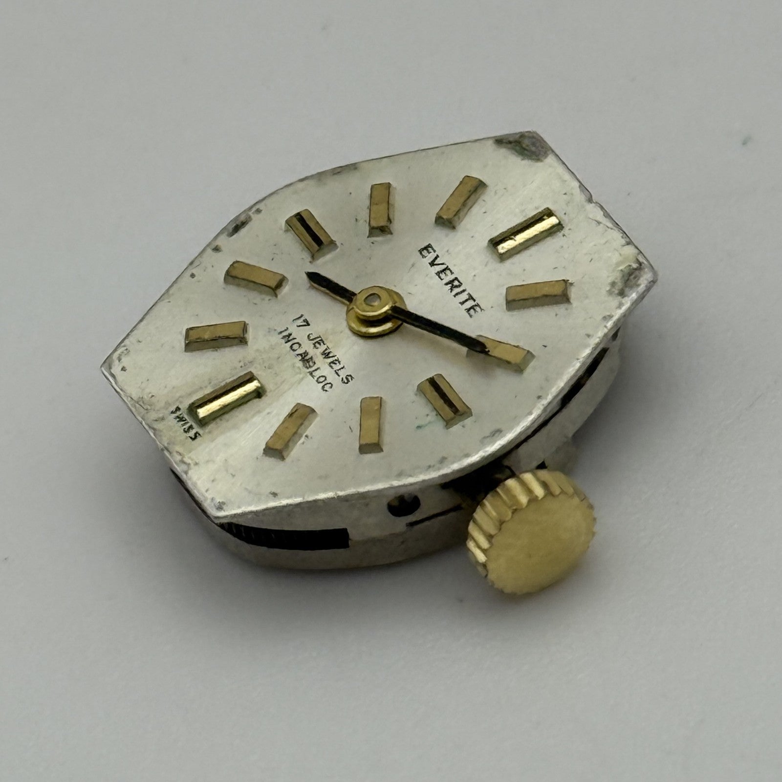 12.9mm Vintage Everite AS 1978-2 Manual Wind Swiss Watch Movement PARTS REPAIR