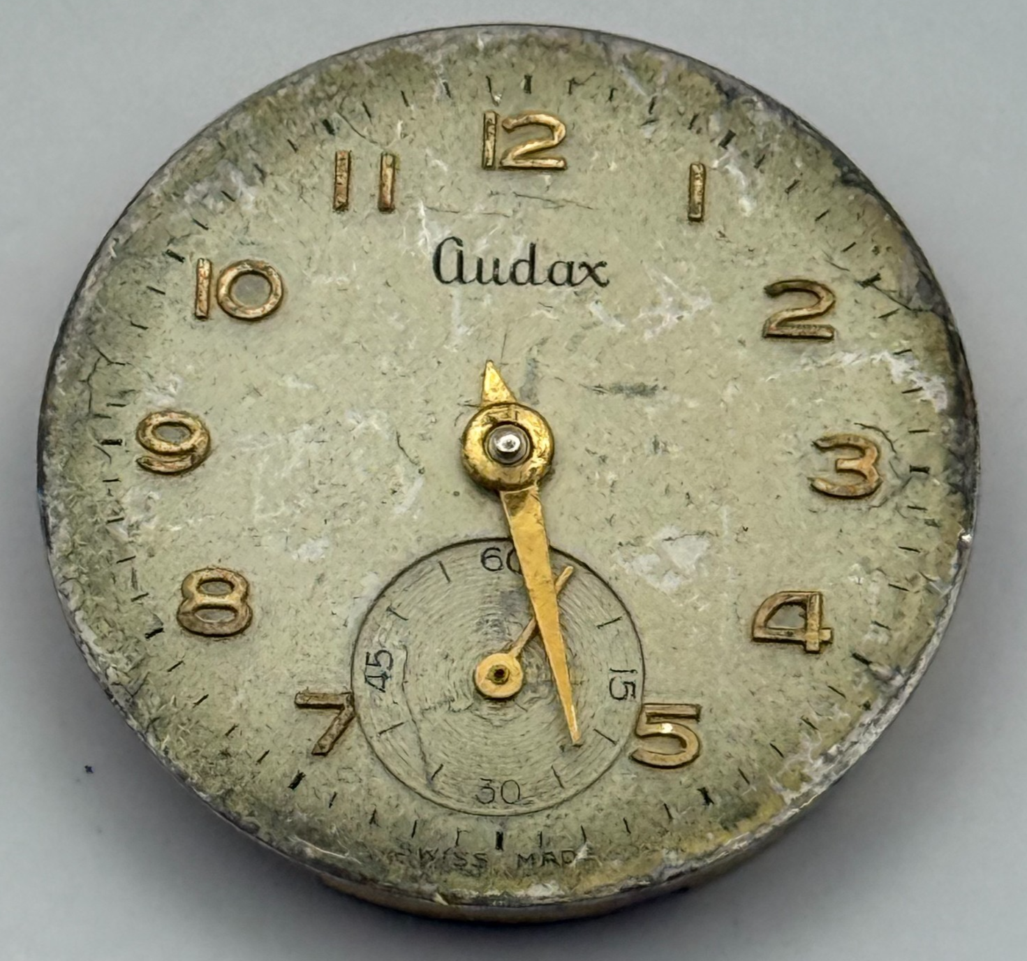 Audax 180 Watch Movement Manual Wind Vintage Swiss Parts Repair Spares 24.4mm