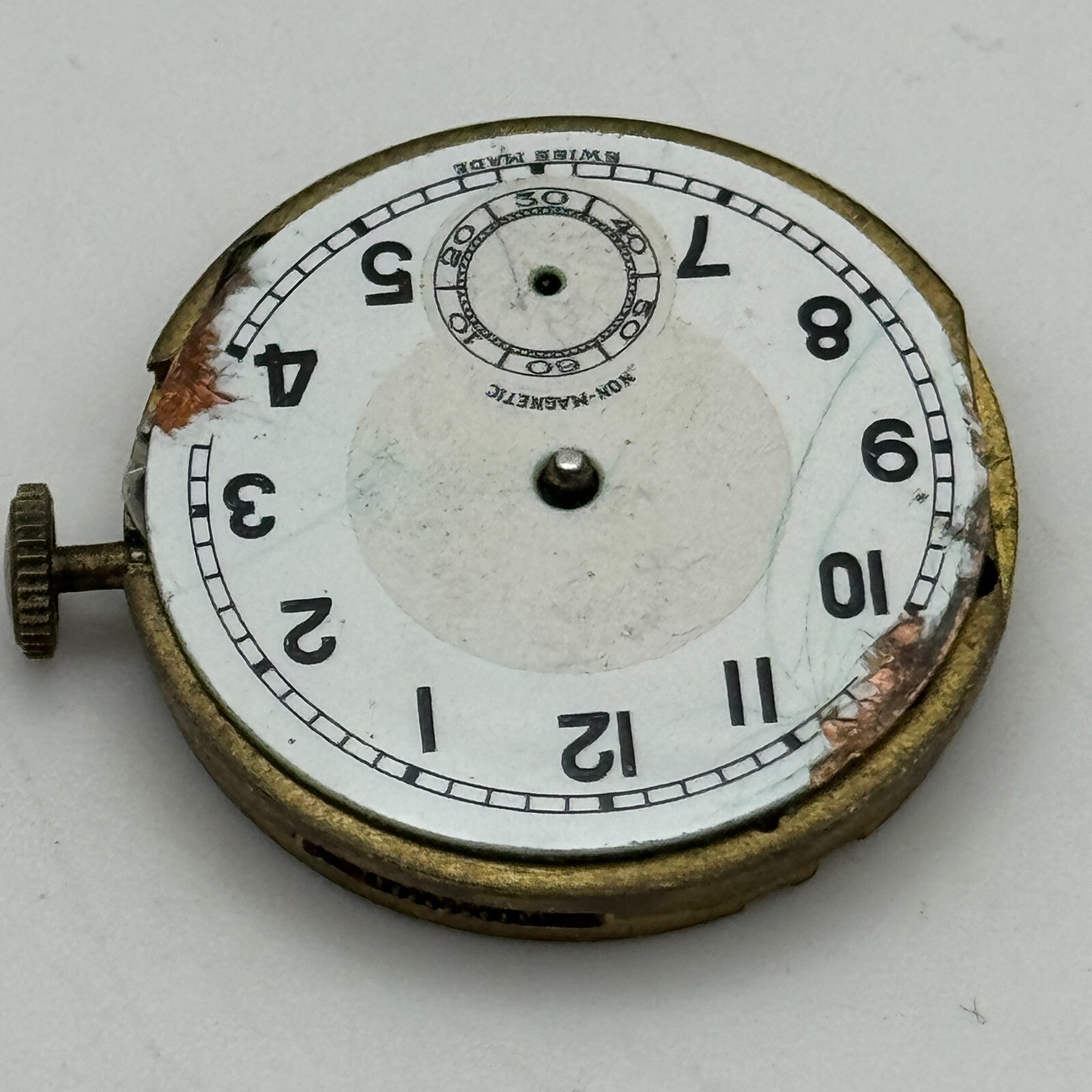 27mm Men's Hefik Non Magnetic Trench Watch Movement Manual Wind Swiss PARTS